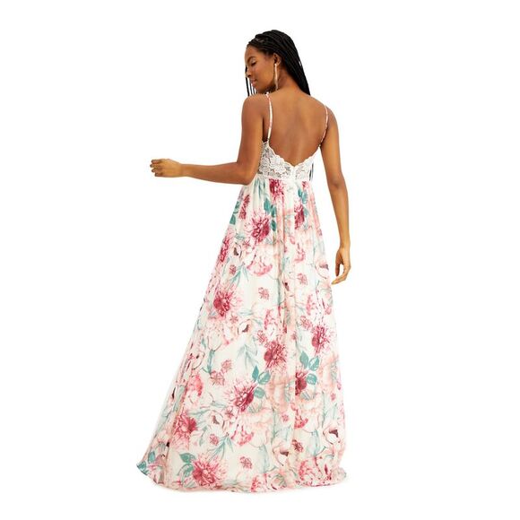 CITY STUDIO Womens Pink Full-Length Fit + Flare Party Dress 3 - Picture 2 of 4